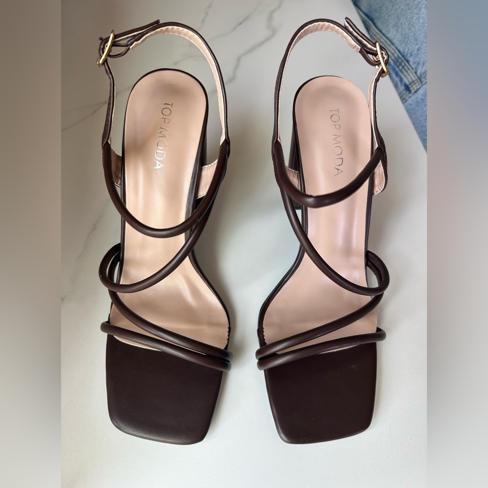 Top Moda coffee brown 3 inch heel